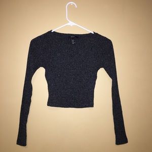 Dark gray tight crop top from Forever21